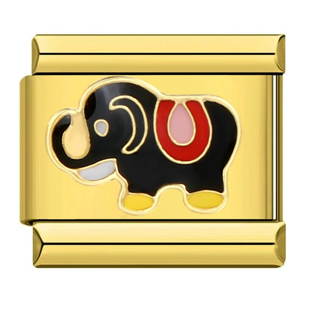 Gold Color Cat Giraffe Star Butterfly Phone Italian Charms Links Fit 9Mm Stainless Steel Bracelet Making DIY Jewelry