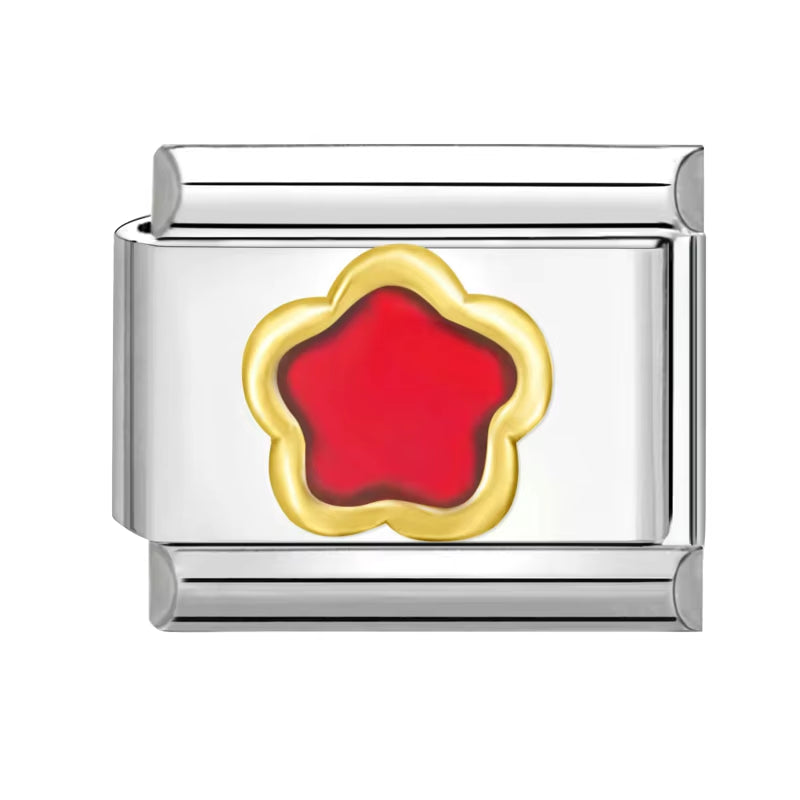 Grils Red Heart Cherry Bowknot Flower Eyes Kiss Italian Charm Links Stainless Steel Fit 9Mm Bracelet Jewelry DIY Making Gifts