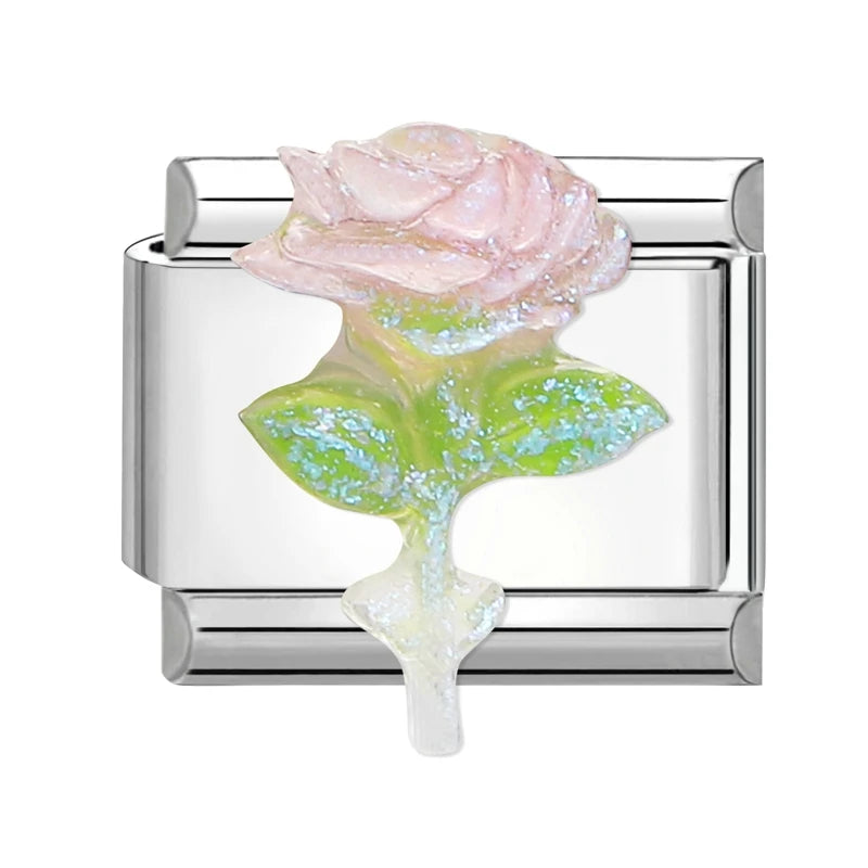 Charm Bracelet Shine Starfish Sea Shell Star Rhinestone Fit 9Mm Italian Link Bracelet Stainless Steel Jewellery DIY Making Gifts