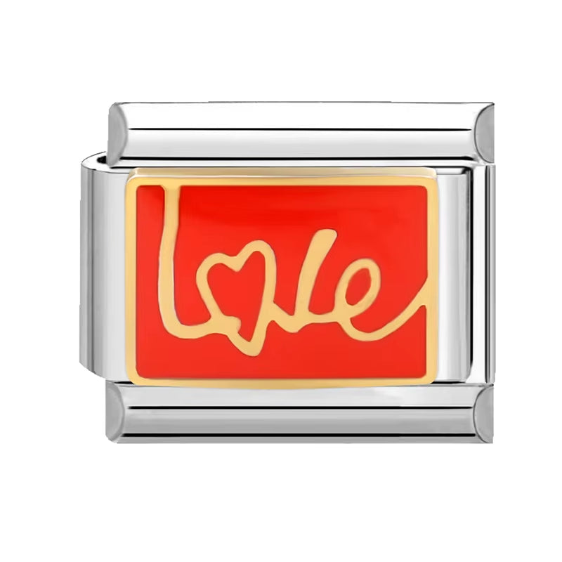 Grils Red Heart Cherry Bowknot Flower Eyes Kiss Italian Charm Links Stainless Steel Fit 9Mm Bracelet Jewelry DIY Making Gifts