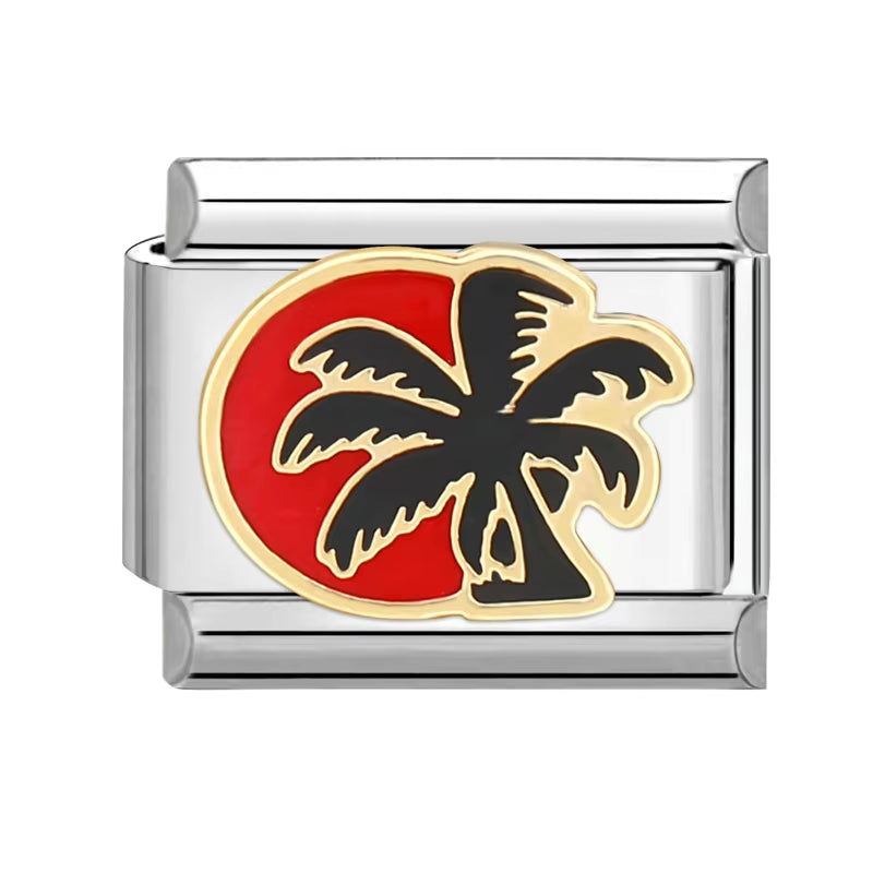 Grils Red Heart Cherry Bowknot Flower Eyes Kiss Italian Charm Links Stainless Steel Fit 9Mm Bracelet Jewelry DIY Making Gifts