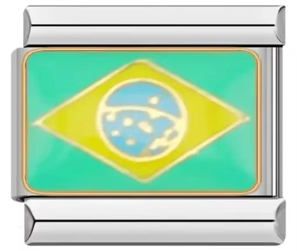 2025 Original Fashion World National Flag Italian Charm Fit 9Mm Bracelet Stainless Steel Jewelry Making