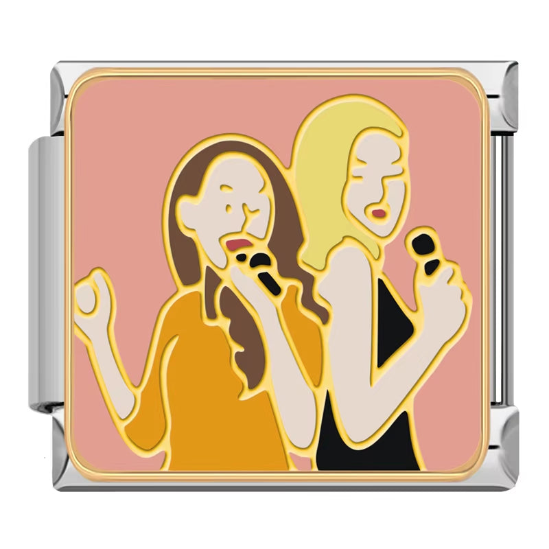 New Original Daisy Colour Best Friends Friendship Italian Charms Fit 9Mm Bracelet Stainless Steel Jewelry Making DJ512