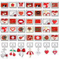 Grils Red Heart Cherry Bowknot Flower Eyes Kiss Italian Charm Links Stainless Steel Fit 9Mm Bracelet Jewelry DIY Making Gifts
