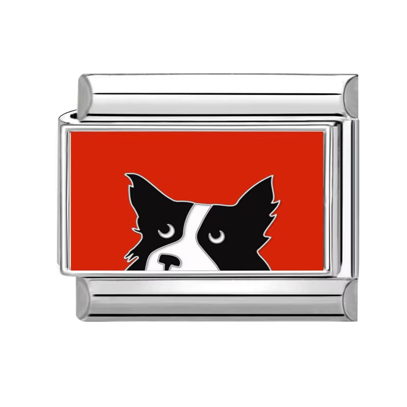 Grils Red Heart Cherry Bowknot Flower Eyes Kiss Italian Charm Links Stainless Steel Fit 9Mm Bracelet Jewelry DIY Making Gifts