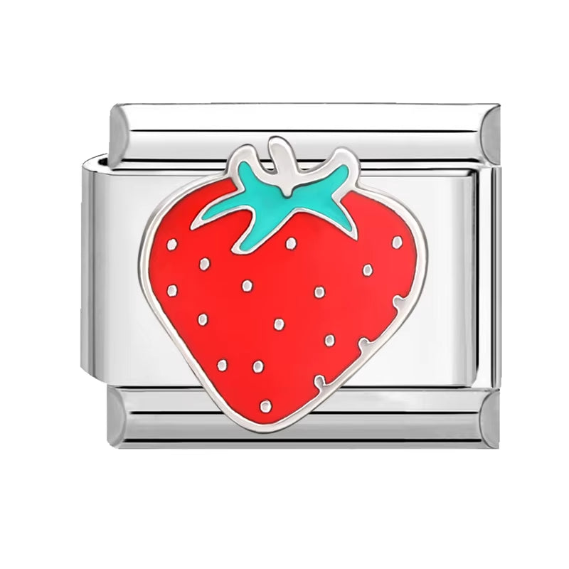 Grils Red Heart Cherry Bowknot Flower Eyes Kiss Italian Charm Links Stainless Steel Fit 9Mm Bracelet Jewelry DIY Making Gifts