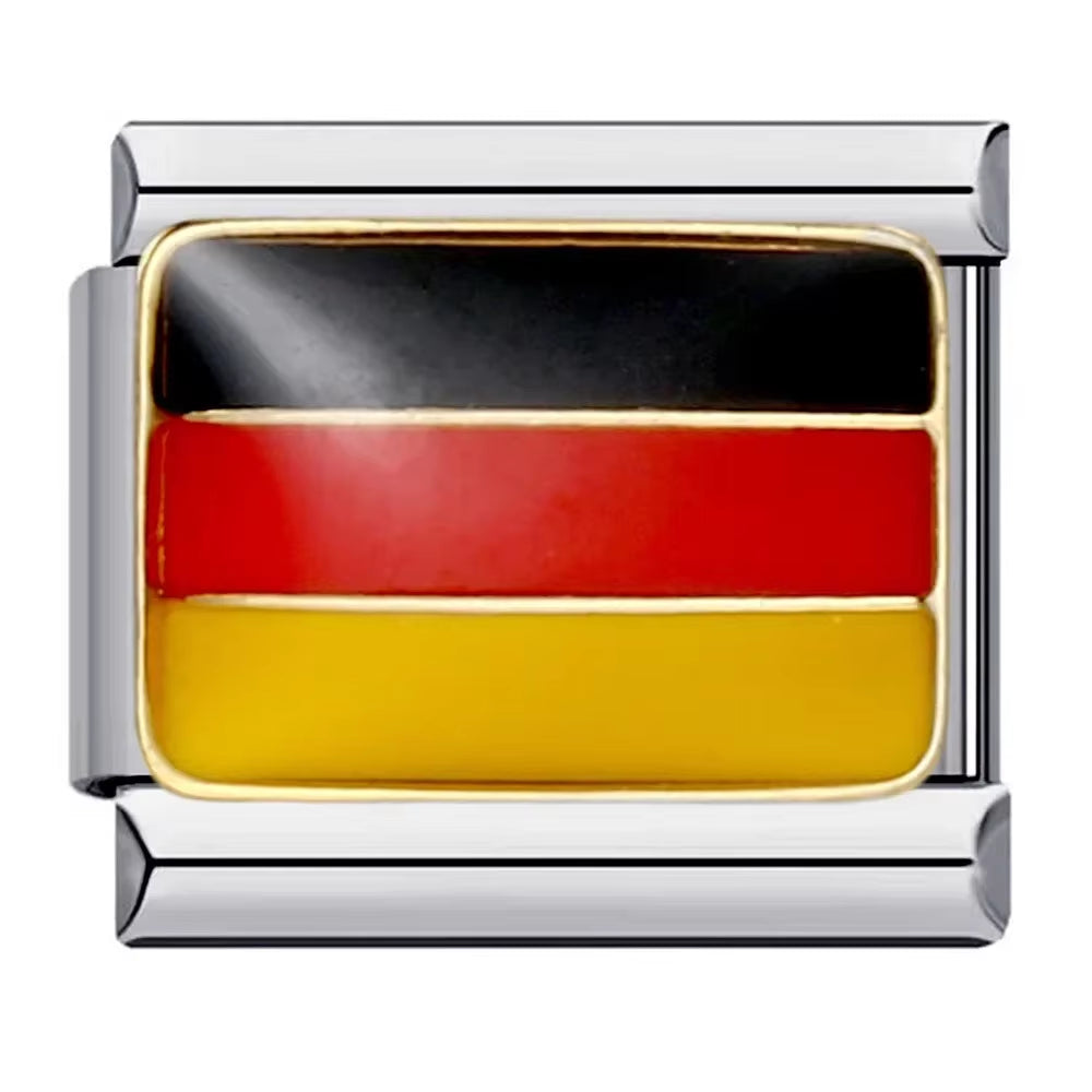 2025 Original Fashion World National Flag Italian Charm Fit 9Mm Bracelet Stainless Steel Jewelry Making