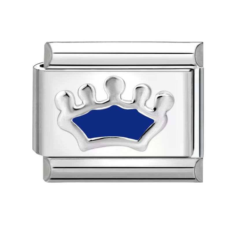 Blue Sea Waves Sun Moon Plane Seabed Star Butterfly Beads Fit 9Mm Italian Charm Links Bracelet Stainless Steel DIY Jewelry Gifts