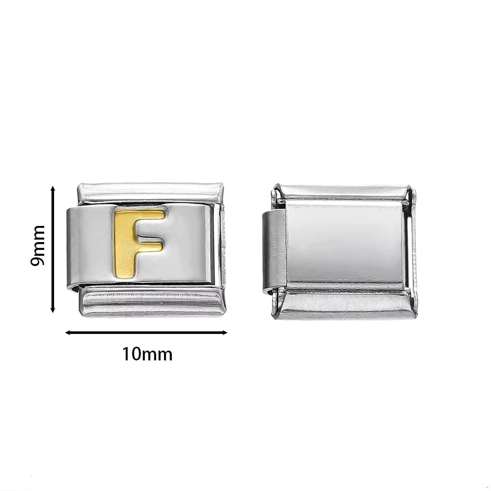 Create Stunning DIY Bracelets with Our 9mm Stainless Steel Module Charm Italian Links - A-Z 26 Letters for Personalized Jewelry Making