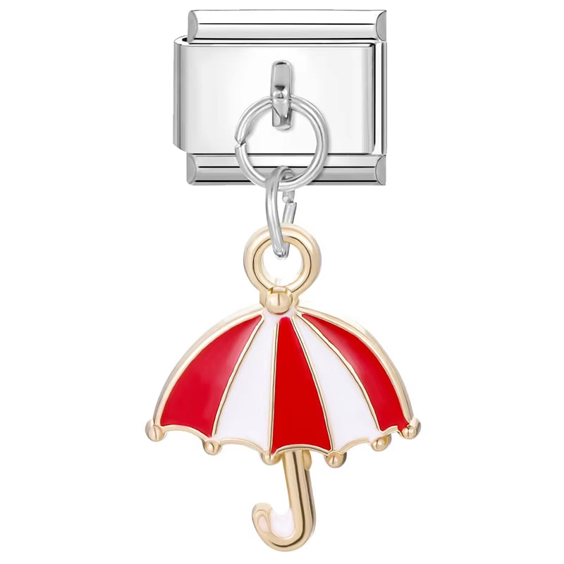 Grils Red Heart Cherry Bowknot Flower Eyes Kiss Italian Charm Links Stainless Steel Fit 9Mm Bracelet Jewelry DIY Making Gifts