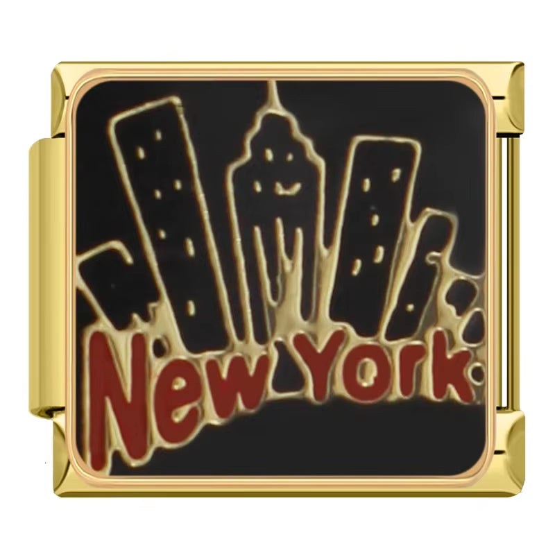 Gold Color Cat Giraffe Star Butterfly Phone Italian Charms Links Fit 9Mm Stainless Steel Bracelet Making DIY Jewelry