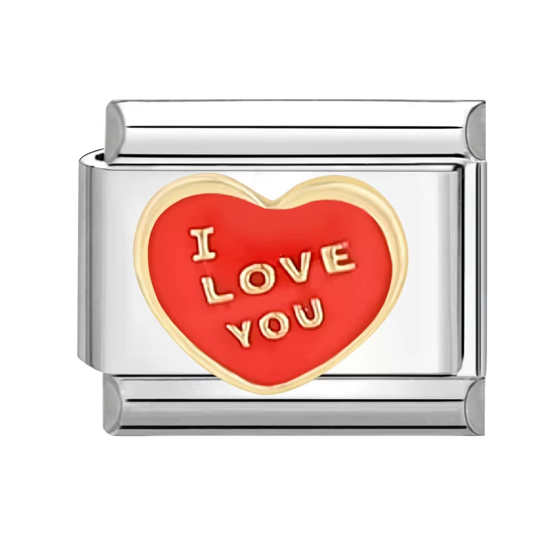 Grils Red Heart Cherry Bowknot Flower Eyes Kiss Italian Charm Links Stainless Steel Fit 9Mm Bracelet Jewelry DIY Making Gifts