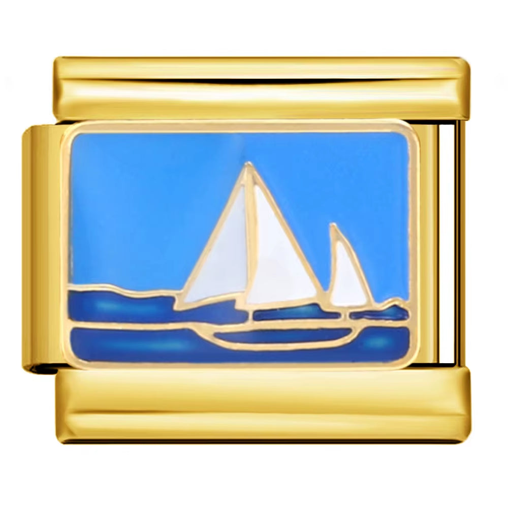 Gold Color Cat Giraffe Star Butterfly Phone Italian Charms Links Fit 9Mm Stainless Steel Bracelet Making DIY Jewelry