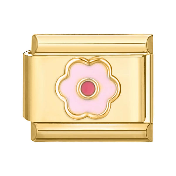 Pink Eyes Cherry Cute Cats Rabbit Gold Color Italian Charm Links Beads Fit 9Mm Stainless Steel Bracelet DIY Making