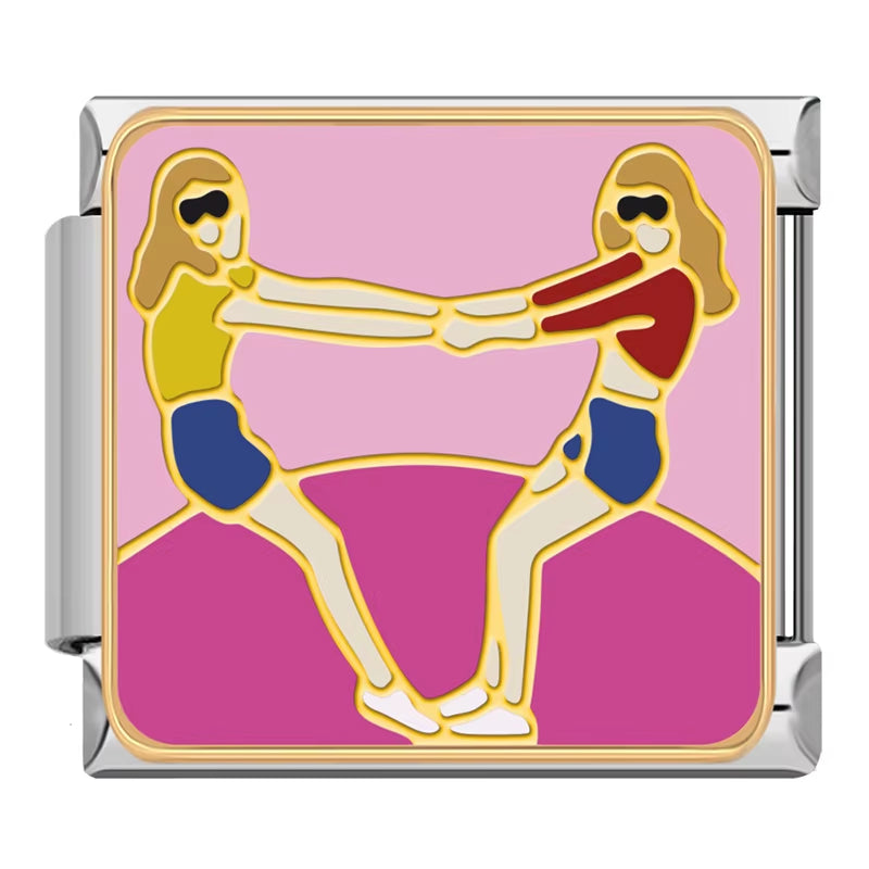 New Original Daisy Colour Best Friends Friendship Italian Charms Fit 9Mm Bracelet Stainless Steel Jewelry Making DJ512