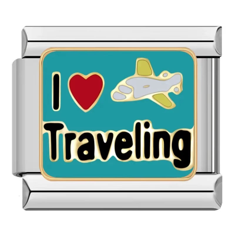 2024 Women'S I Love Dad Mum You Dog Italian Charms Links Beads Fit 9Mm Stainless Steel Bracelet Diyjewelry Gift ZH024