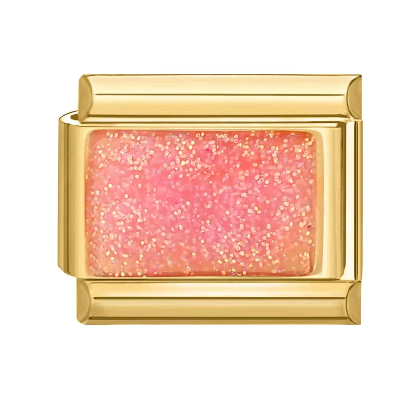 Pink Eyes Cherry Cute Cats Rabbit Gold Color Italian Charm Links Beads Fit 9Mm Stainless Steel Bracelet DIY Making