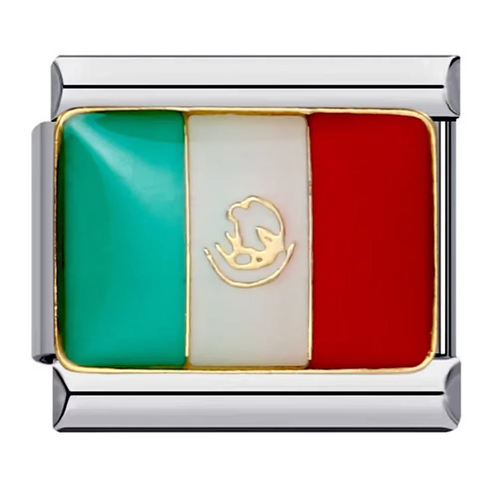 2025 Original Fashion World National Flag Italian Charm Fit 9Mm Bracelet Stainless Steel Jewelry Making