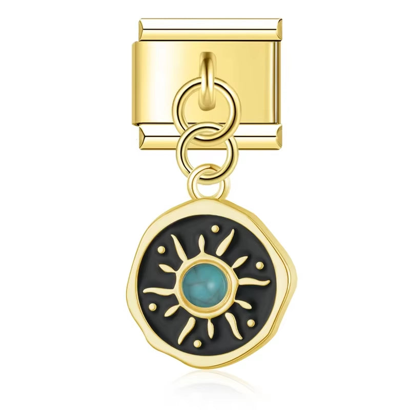 2024 New Fashion Women'S Butterfly Heart Eye Italian Charms Links Fit 9Mm Stainless Steel Bracelet DIY Jewelry DJ1308