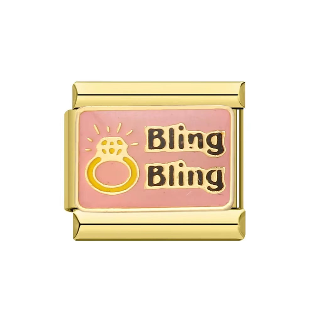 Gold Color Cat Giraffe Star Butterfly Phone Italian Charms Links Fit 9Mm Stainless Steel Bracelet Making DIY Jewelry