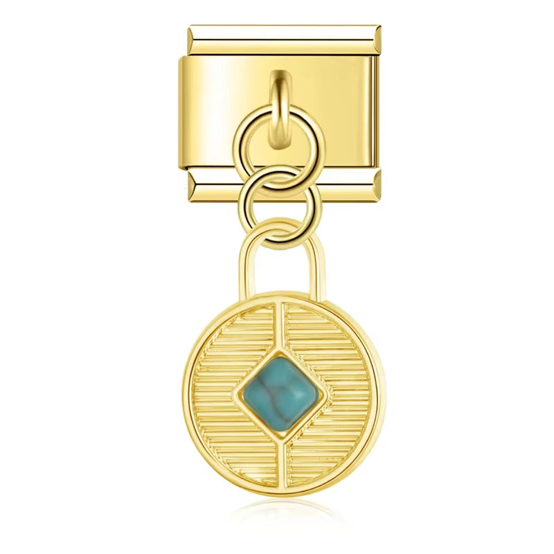 2024 New Fashion Women'S Butterfly Heart Eye Italian Charms Links Fit 9Mm Stainless Steel Bracelet DIY Jewelry DJ1308