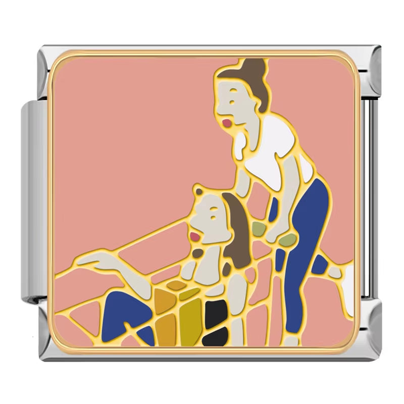 New Original Daisy Colour Best Friends Friendship Italian Charms Fit 9Mm Bracelet Stainless Steel Jewelry Making DJ512