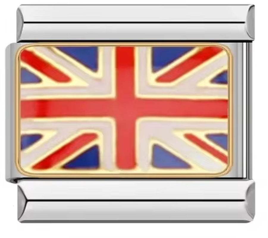 2025 Original Fashion World National Flag Italian Charm Fit 9Mm Bracelet Stainless Steel Jewelry Making